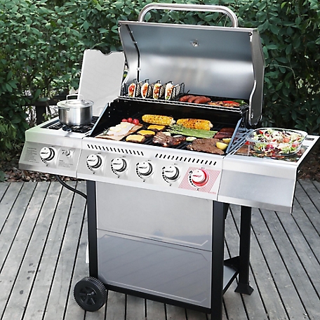 Royal Gourmet 5-Burner Propane Gas Grill in Stainless Steel with