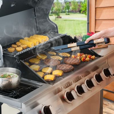 Image showing 8 th Royal Gourmet 5-Burner Propane Gas Grill with Sear and Side Burner, Gray