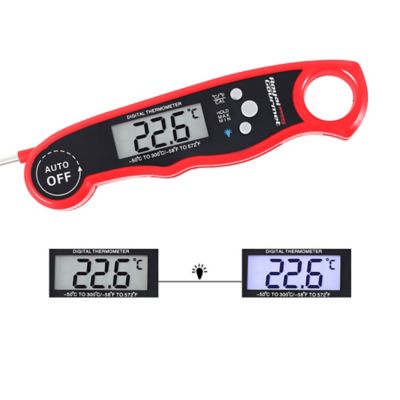 Image showing 5 th Royal Gourmet Instant Read Meat Food Thermometer, Waterproof Digital Kitchen Cooking Food Foldable Probe, Red