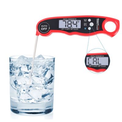 Image showing 8 th Royal Gourmet Instant Read Meat Food Thermometer, Waterproof Digital Kitchen Cooking Food Foldable Probe, Red