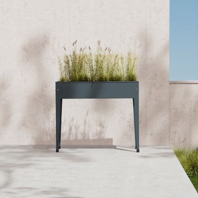 Image showing  72 qt. Galvanized Steel Raised Planter, Anthracite