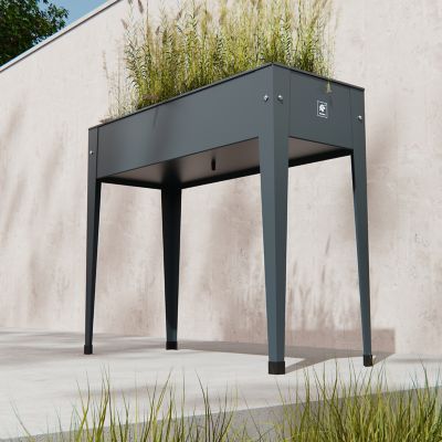 Image showing  72 qt. Galvanized Steel Raised Planter, Anthracite