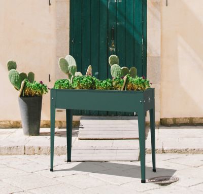 Image showing  72 qt. Galvanized Steel Raised Planter, Green