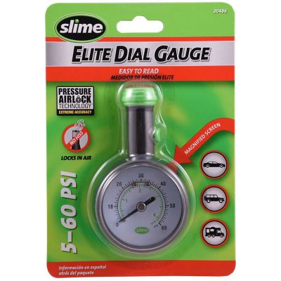 Slime 5-60 PSI Elite Dial Tire Pressure Gauge, 20486