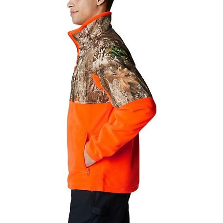 Columbia Sportswear Men's PHG Fleece Overlay Jacket, Blaze/Realtree Edge, 2XL