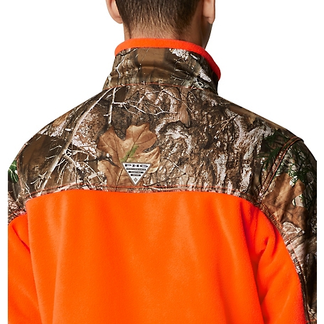 Columbia Sportswear Men's PHG Fleece Overlay Jacket, Blaze/Realtree Edge, 2XL