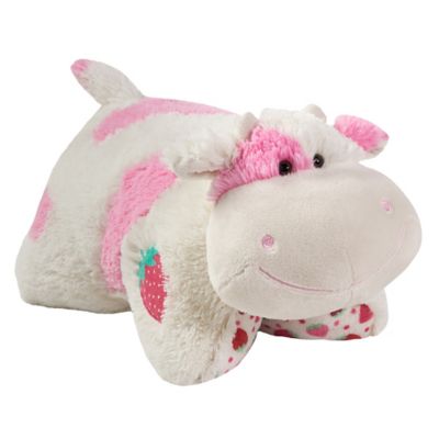 Pillow Pets Sweet Scented Strawberry Milkshake Cow Pillow Toy