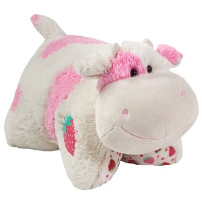 Pillow Pets Jumbo Strawberry Milkshake Cow Pillow Toy