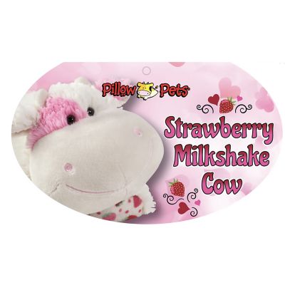 Image showing  Jumbo Strawberry Milkshake Cow Pillow Toy