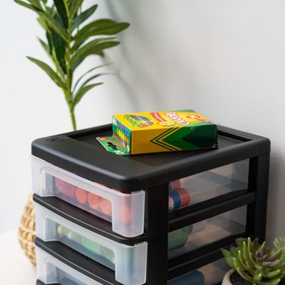 Image showing  4-Drawer Compact Desktop System, Black, 2-Pack