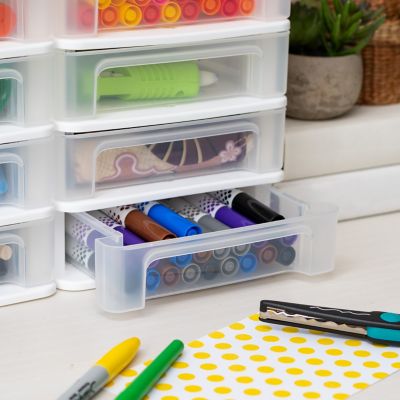 Image showing  4-Drawer Compact Desktop System, White, 2-Pack