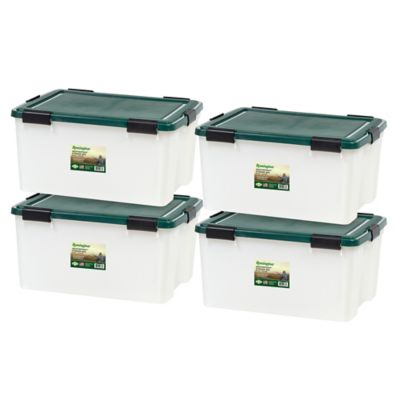 IRIS USA 62 qt. Remington Weather-Tight Storage Boxes, 23.63 in. x 17.75 in. x 11.88 in., 4-Pack