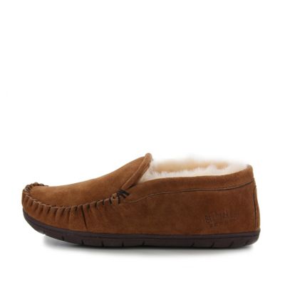 Image showing  Men's Trapper Wool Blend Wheat Leather Upper Slippers