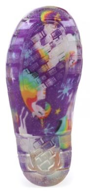 Image showing  Girls' Rainbow Unicorn Light-Up Waterproof PVC Boots