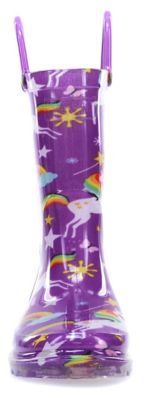 Image showing  Girls' Rainbow Unicorn Light-Up Waterproof PVC Boots