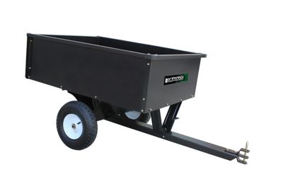 Yard Commander 10 Cu. Ft. Steel Tow Behind Dump Cart, 400 lb. Capacity, Pneumatic Tires, Powder Coat Finish, Removable Tailgate The cart is ok for its size,however there tires are crappy, I live in the mountains and everything pops the tires and all ways flat