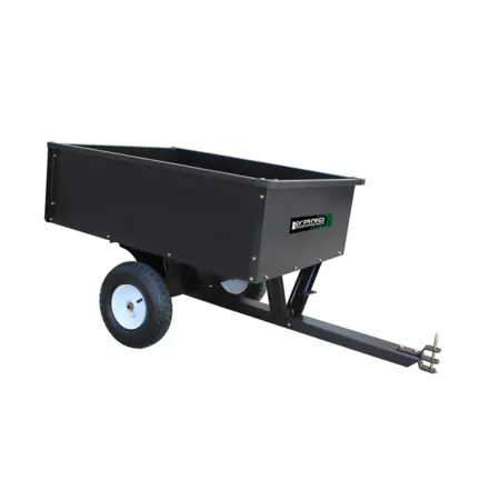 Court Commander 10 cu 400 lb Capacity Towable Steel Dump Cart Pneumatic Tires Powder Coat Finish Removable Tailgate Garden Carts