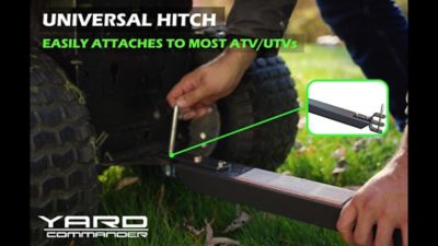 Image showing  10 cu. ft. 400 lb. Capacity Steel Tow-Behind Dump Cart, Pneumatic Tires, Powder Coat Finish, Removable Tailgate