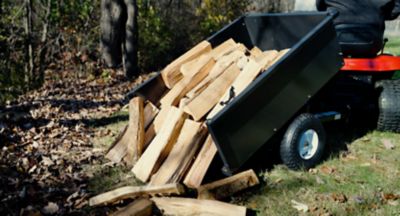 Image showing 7 th Yard Commander 10 cu. ft. 400 lb. Capacity Steel Tow-Behind Dump Cart, Pneumatic Tires, Powder Coat Finish, Removable Tailgate