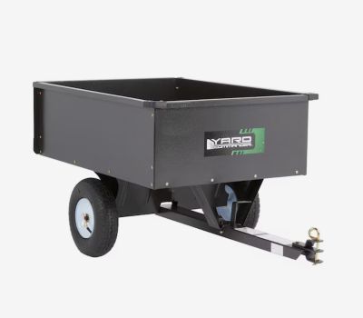 Image showing 9 th Yard Commander 10 cu. ft. 400 lb. Capacity Steel Tow-Behind Dump Cart, Pneumatic Tires, Powder Coat Finish, Removable Tailgate