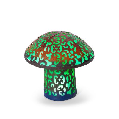 Gerson International Solar Lighted Garden Meadow Mushroom Figurine, 11 in., 71637EC