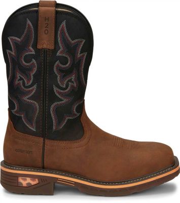 Image showing 4 th Justin Men's Commander Resistor Square Nano Composite Toe Work Boots, 11 in.