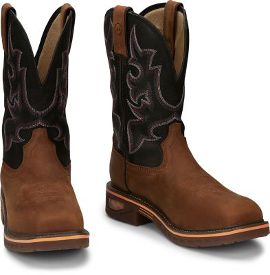 Image showing 6 th Justin Men's Commander Resistor Square Nano Composite Toe Work Boots, 11 in.