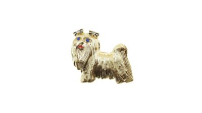 Buddy G's Lhasa Apso Brooch Pin, Brass Casting