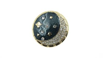 Buddy G's To the Moon Rhinestone Brooch Pin