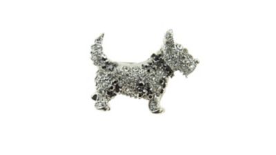 Buddy G's Scottie Dog Rhinestone Brooch Pin