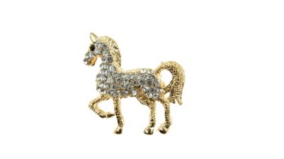 Buddy G's Magnificent Filly Horse Crystal Rhinestone Brooch Pin
