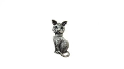 Buddy G's Loyal Friend Cat Brooch Pin, Brass