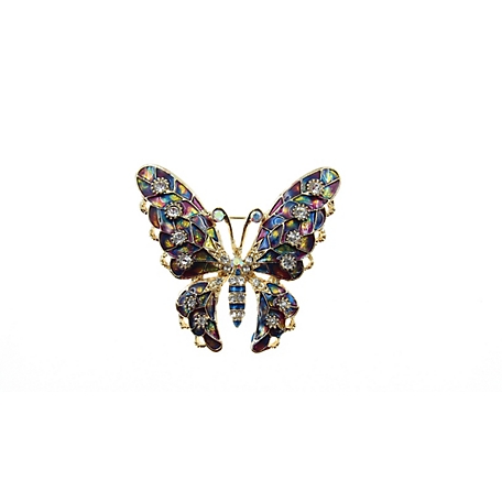 Buddy G's Beautiful Butterfly Rhinestone Brooch Pin