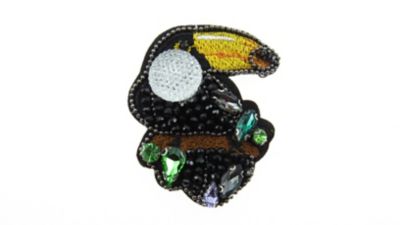 Buddy G's Toucan for You Glass Beads and Fabric Brooch Pin