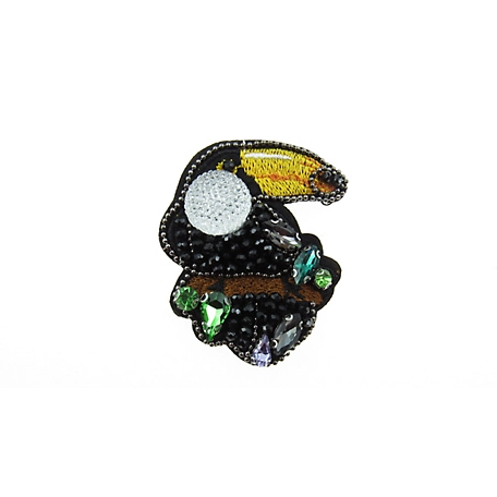 Buddy G's Toucan for You Glass Beads and Fabric Brooch Pin