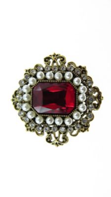 Buddy G's Regal Rhinestone Brooch Pin