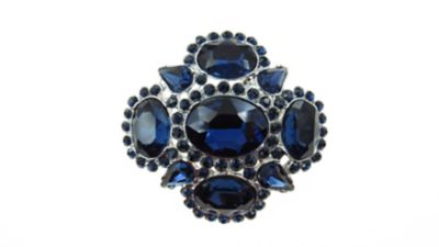 Buddy G's Timeless Blue Oval Cluster Brooch Pin