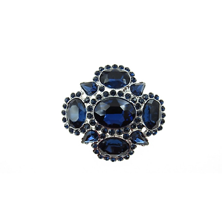 Buddy G's Timeless Blue Oval Cluster Brooch Pin
