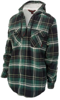 Tough Duck Plush Pile Lined Zip-Front Flannel Jacket with Hood
