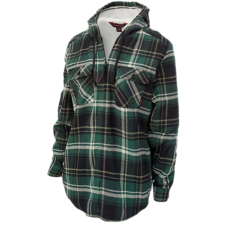Tough Duck Plush Pile Lined Zip-Front Flannel Jacket with Hood