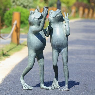 Image showing  Selfie Frog Friends Garden Sculpture, 21.5 in. x 13 in. x 11 in.