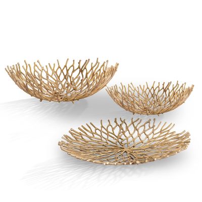 SPI Home Coral Tray and Bowls, 3 pc.