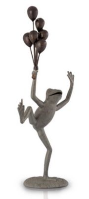 Image showing  Balloon Seller Frog Garden Sculpture