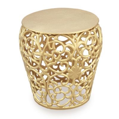 SPI Home Leaf and Lattice Pattern Garden Stool, 15 in. x 13 in. x 13 in.