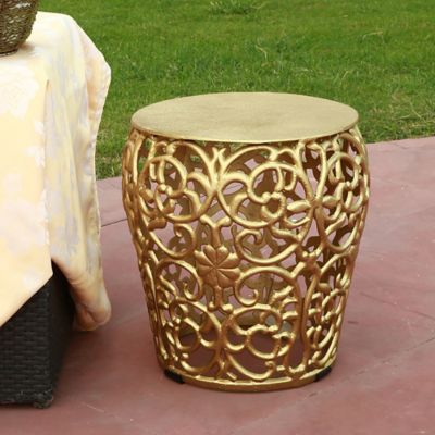 Image showing  Leaf and Lattice Pattern Garden Stool, 15 in. x 13 in. x 13 in.