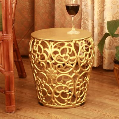 Image showing  Leaf and Lattice Pattern Garden Stool, 15 in. x 13 in. x 13 in.
