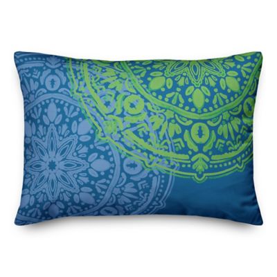 Farmstead Fields Double Medallion Blue Green 14 In X 20 In Indoor Outdoor Pillow 6223 D At Tractor Supply Co