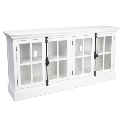 Crestview Collection 4-Door Coventry Oak Media Console, 72 in. x 17 in. x 36 in., White