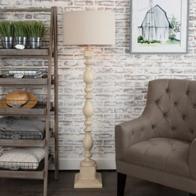 Image showing  Wood Post Floor Lamp