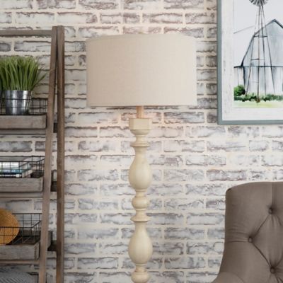 Image showing  Wood Post Floor Lamp